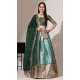 Sea Green Lichi Silk Weaving Work Traditional Wear Lehenga Choli - 11092198743