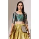 Yellow Lichi Silk Weaving Work Traditional Wear Lehenga Choli - 11092198744