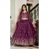 Fox Georgette Embroidered Party Wear Plus Size Lehenga Choli In Purple - 11111198883