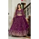 Fox Georgette Embroidered Party Wear Lehenga Choli In Purple - 11111198883