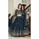 Fox Georgette Embroidered Party Wear Lehenga Choli In Teal Blue - 11111198884
