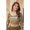 Fox Georgette Embroidered Party Wear Plus Size Lehenga Choli In Mehendi Green - 11111198885
