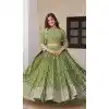 Fox Georgette Embroidered Party Wear Plus Size Lehenga Choli In Green - 11111198887