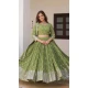 Fox Georgette Embroidered Party Wear Lehenga Choli In Green - 11111198887