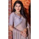 Satin Silk Swarovski Work Party Wear Saree In Grey - 11211199648