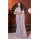Satin Silk Swarovski Work Party Wear Saree In Grey - 11211199648