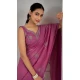 Dark Mauve Crush Silk Swarovski Work Party Wear Saree - 11212199652