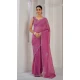 Dark Mauve Crush Silk Swarovski Work Party Wear Saree - 11212199652