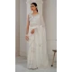 White Crush Silk Swarovski Work Party Wear Saree - 11212199656