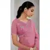 Pink Crush Silk Swarovski Work Party Wear Plus Size Saree - 11212199657