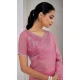Pink Crush Silk Swarovski Work Party Wear Saree - 11212199657