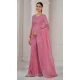 Pink Crush Silk Swarovski Work Party Wear Saree - 11212199657