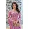Satin Silk Hand Work Party Wear Plus Size Saree In Lavender - 11213199658