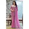 Satin Silk Hand Work Party Wear Plus Size Saree In Lavender - 11213199658