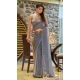 Satin Silk Hand Work Party Wear Saree In Grey - 11213199659