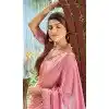 Satin Silk Hand Work Party Wear Plus Size Saree In Pink - 11213199662