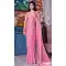 Pink Satin Silk Hand Work Traditional Party Wear Saree - 11214199663