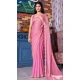 Pink Satin Silk Hand Work Traditional Party Wear Saree - 11214199663