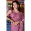 Lavender Satin Silk Hand Work Traditional Party Wear Plus Size Saree - 11214199667