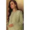 Faux Georgette Embroidered Pakistani Style Plus Size Salwar Suit In Pista Green - 11054198440