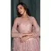 Dusty Pink Net Embroidered Designer Wear Plus Size Lehenga Choli - 11104198850