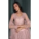 Dusty Pink Net Embroidered Designer Wear Lehenga Choli - 11104198850