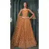 Orange Net Embroidered Designer Wear Plus Size Lehenga Choli - 11104198851