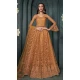 Orange Net Embroidered Designer Wear Lehenga Choli - 11104198851