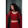 Red Net Embroidered Designer Wear Plus Size Lehenga Choli - 11104198852