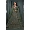 Mehendi Green Net Embroidered Designer Wear Plus Size Lehenga Choli - 11104198853