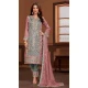 Grey PV Vichitra Embroidered Pakistani Style Salwar Suit - 11053198433