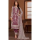 Burgundy PV Vichitra Embroidered Pakistani Style Salwar Suit - 11053198434