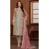 Green PV Vichitra Embroidered Pakistani Style Plus Size Salwar Suit - 11053198437
