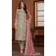 Green PV Vichitra Embroidered Pakistani Style Salwar Suit - 11053198437