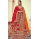 Red Silk Embroidered Wedding Wear Designer Bridal Lehenga Choli - 11103198832