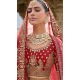Red Silk Khatli Embroidered Wedding Wear Designer Bridal Lehenga Choli - 11103198836