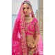 Rani Pink Silk Embroidered Wedding Wear Designer Bridal Lehenga Choli - 11103198838