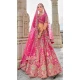 Rani Pink Silk Embroidered Wedding Wear Designer Bridal Lehenga Choli - 11103198838