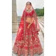 Wedding Wear Red Silk Embroidered Designer Bridal Lehenga Choli - 11103198843