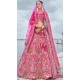 Wedding Wear Rani Pink Silk Embroidered Designer Bridal Lehenga Choli - 11103198846