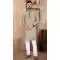 Grey Linen Silk Plain Casual Readymade Men Kurta Pajama - 11133199074