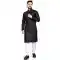 Black Cotton Slub Zari Work Casual Wear Readymade Men Kurta Pajama - 11136199097