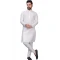White Cotton Slub Zari Work Casual Wear Readymade Men Kurta Pajama - 11136199103