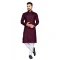 Wine Cotton Slub Zari Work Casual Wear Readymade Men Kurta Pajama - 11136199104