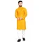 Yellow Cotton Slub Zari Work Casual Wear Readymade Men Kurta Pajama - 11136199105