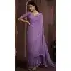 Lavender Silk Crush Zarkan HandWork Party Wear Plus Size Saree - 11127199034