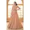 Peach Net Thread Work Designer Wear Lehenga Choli - 11107198860