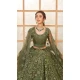 Mehendi Green Net Thread Work Designer Wear Lehenga Choli - 11107198863