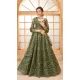 Mehendi Green Net Thread Work Designer Wear Lehenga Choli - 11107198863