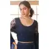 Navy Blue Net Thread Work Designer Wear Plus Size Lehenga Choli - 11107198873